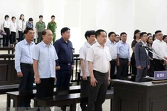 Các bị cáo tại phiên tòa. (Ảnh: Văn Điệp/TTXVN)