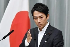Tân Bộ trưởng Môi trường Nhật Bản Shinjiro Koizumi phát biểu trong cuộc họp báo ở Tokyo ngày 11/9/2019. (Ảnh: Kyodo/TTXVN)