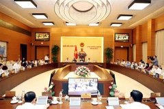 Phiên họp thứ 37 Ủy ban Thường vụ Quốc hội. (Ảnh: Trọng Đức/TTXVN)