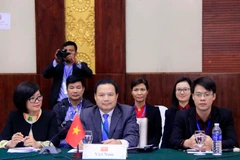 Đoàn Việt Nam tại Hội nghị. (Ảnh: Phạm Kiên/TTXVN)