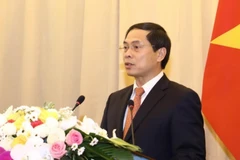 Thứ trưởng Thường trực Bộ Ngoại giao Bùi Thanh Sơn phát biểu. (Ảnh: Văn Điệp/TTXVN)