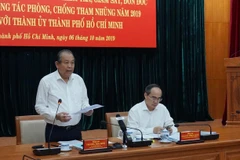 Ông Trương Hòa Bình phát biểu tại buổi làm việc. (Ảnh: Anh Tuấn/TTXVN)