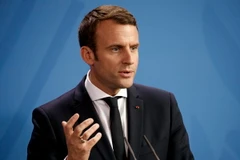 Tân Tổng thống Emmanuel Macron tại cuộc họp báo ở Berlin nhân chuyến thăm Đức ngày 15/5. (Nguồn: EPA/TTXVN)