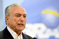 Tổng thống Michel Temer tại một sự kiện ở Brasilia ngày 20/5. (Nguồn: AFP/TTXVN)