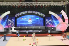 Phút thi đấu gay cấn giữa Sao Đỏ CK - Lightning (Đại học Sao Đỏ) và LH-SO (Đại học Lạc Hồng). (Ảnh: Ninh Đức Phương/TTXVN)