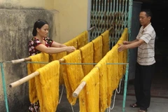 Phơi tơ. (Ảnh: Khiếu Tư/TTXVN)