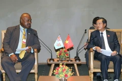 Ôg Đỗ Bá Tỵ, Phó Chủ tịch Quốc hội Việt Nam tiếp ông Ruveni N. Nadalo, Phó Chủ tịch Quốc hội Cộng hòa Fiji. (Ảnh: Doãn Tấn/TTXVN)