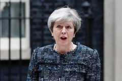 Thủ tướng Anh Theresa May phát biểu tại London ngày 3/5. (Nguồn: AFP/TTXVN)