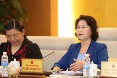 Chủ tịch Quốc hội Nguyễn Thị Kim Ngân phát biểu ý kiến. (Ảnh: Phương Hoa/TTXVN)