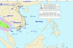 Chùm ảnh đường đi và vị trí của áp thấp nhiệt đới. (Nguồn: nchmf.gov)