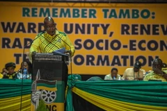 Tổng thống Nam Phi Jacob Zuma phát biểu tại Đại hội ANC ở Johannesburg ngày 16/12. (Ảnh: AFP/TTXVN)