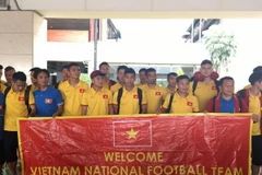 Đội tuyển Việt Nam tại Indonesia. (Ảnh: Chiến Trần/Vietnam+)