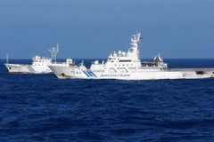 Tàu hải giám của Trung Quốc đi vào vùng biển xung quanh quần đảo Senkaku. (Nguồn: AFP/TTXVN) 