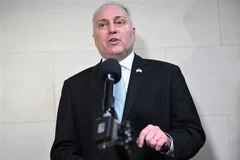 Lãnh đạo đa số tại Hạ viện Mỹ Steve Scalise sau phiên bỏ phiếu kín ngày 11/10. (Ảnh: AFP/TTXVN)