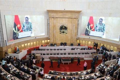 Chủ tịch Quốc hội Tanzania, Tiến sỹ Tulia Ackson phát biểu khi được bầu làm Chủ tịch IPU nhiệm kỳ mới. (Ảnh: Hồng Minh/TTXVN)