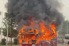 Hiện trường vụ cháy. (Nguồn: Báo Bắc Giang)