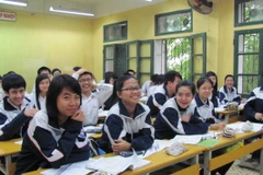 Học sinh trường Trung học phổ thông Quang Trung. (Ảnh: Phạm Mai/Vietnam+)