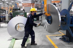 Nhà máy Tôn Hoa Sen tại Khu Công nghiệp Nam Cấm có 12 dây chuyền sản xuất ống thép với tổng công suất thiết kế 100.000 tấn/năm. (Ảnh: PV/Vietnam+)