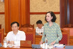 Thường trực Ban Bí thư Trương Thị Mai phát biểu chỉ đạo tại giao ban. (Ảnh: Phương Hoa/TTXVN)