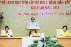 Thủ tướng Phạm Minh Chính phát biểu tại hội nghị. (Ảnh: Dương Giang/TTXVN)