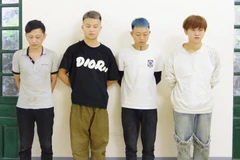 Bốn đối tượng có quốc tịch nước ngoài nhập cảnh trái phép vào Việt Nam. (Ảnh: Chu Hiệu/TTXVN)