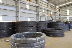 Thép dự ứng lực. (Ảnh: Sỹ Thắng/TTXVN)