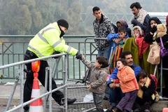 Người di cư tại khu vực biên giới Áo. (Nguồn: AFP/TTXVN )