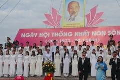 Quang cảnh buổi lễ. (Nguồn: Thanh Thủy-TTXVN)