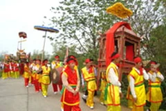 Đám ruớc tại lễ hội Kinh Dương Vương, Bắc Ninh. (Nguồn: Internet)