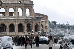 Đấu trường La Mã trong những ngày giá rét. (Ảnh: Ngự Bình/Vietnam+)
