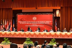 Quang cảnh lễ ký Hiệp ước Thân thiện và hợp tác với ASEAN của Na Uy. (Ảnh: Nguyễn Giáp/Vietnam+)