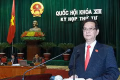 Thủ tướng Chính phủ Nguyễn Tấn Dũng trả lời chất vấn của đại biểu Quốc hội. (Ảnh: Nhan Sáng/TTXVN)