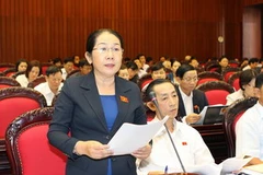 Đại biểu Quốc hội Võ Thị Dung phát biểu ý kiến. (Ảnh: Dương Giang/TTXVN)