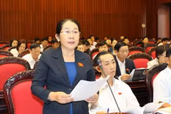 Đại biểu Quốc hội Võ Thị Dung phát biểu ý kiến. (Ảnh: Dương Giang/TTXVN)