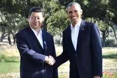Tổng thống Mỹ Barack Obama gặp gỡ Chủ tịch Trung Quốc Tập Cận Bình trong cuộc hội đàm hai ngày ở Rancho Mirage, California. (Nguồn: AFP/TTXVN)