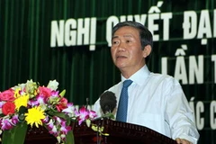 Ông Đinh Thế Huynh, Ủy viên Bộ Chính trị, Bí thư Trung ương Đảng, Trưởng ban Tuyên giáo Trung ương phát biểu tại hội nghị. (Ảnh: Thế Duyệt/TTXVN)