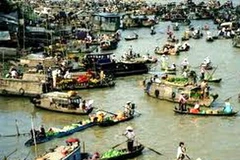 Giao thông đường thủy là hoạt động giao thông chính ở Đồng bằng sông Cửu Long. (Nguồn: Internet)