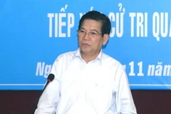 Chủ tịch nước Nguyễn Minh Triết phát biểu trong buổi tiếp xúc với cử tri quận 1. (Ảnh: Hoàng Hải/TTXVN) 