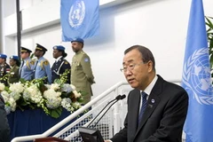 Tổng Thư ký Liên hợp quốc Ban Ki-moon phát biểu tại buổi lễ tưởng niệm. (Nguồn: un.org)