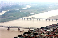 Sông Hồng, đoạn chảy qua địa phận Hà Nội. (Ảnh: Trọng Đức/TTXVN)