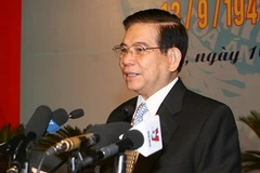 Chủ tịch nước Nguyễn Minh Triết phát biểu tại lễ kỷ niệm 65 năm ngành Toà án Nhân dân. (Ảnh: Nguyễn Khang/TTXVN) 