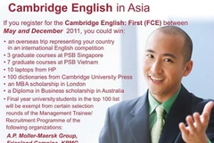 Poster về cuộc thi hùng biện tiếng Anh Cambridge 2011-2012. (Nguồn: Internet)