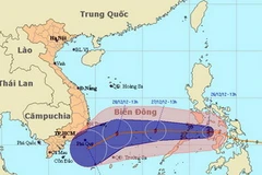 Đường đi và vị trí cơn bão Wukong. (Nguồn: nchmf.gov.vn)