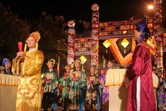 Cảnh trong Lễ tế Xã Tắc tại Huế. (Ảnh: Quốc Việt/TTXVN)