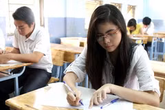 Thí sinh thi tại hội đồng thi trường Cao đẳng Văn hóa Nghệ Thuật (Thành phố Hồ Chí Minh). (Ảnh: Phương Vy/TTXVN)