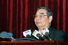 Ông Lê Hồng Anh, Ủy viên Bộ Chính trị, Thường trực Ban Bí thư đến dự và phát biểu tại hội nghị. (Ảnh: Nguyễn Dân/TTXVN)