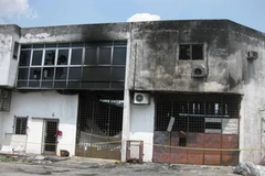 Khu nhà xưởng bị hỏa hoạn của công ty Gasofa. (Ảnh: Xuân Triển/Vietnam+)