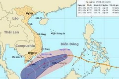Đường đi và vị trí cơn bão số 7. (Nguồn: nchmf.gov.vn) 