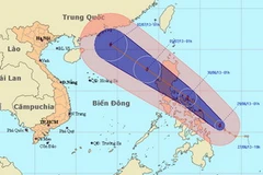 Đường đi và vị trí cơn bão Rumbia. (Nguồn: nchmf.gov.vn) 