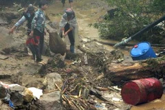 Hiện trường vụ lở đất ở Sa Pa, Lào Cai. (Nguồn: TTXVN)
